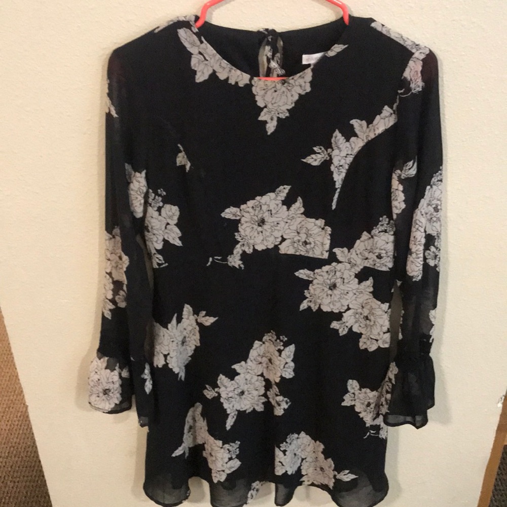 Black dress with flowers